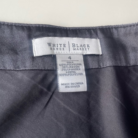 Vintage White House Black Market Gray Lace Trim Flare Skirt - Picture 6 of 7